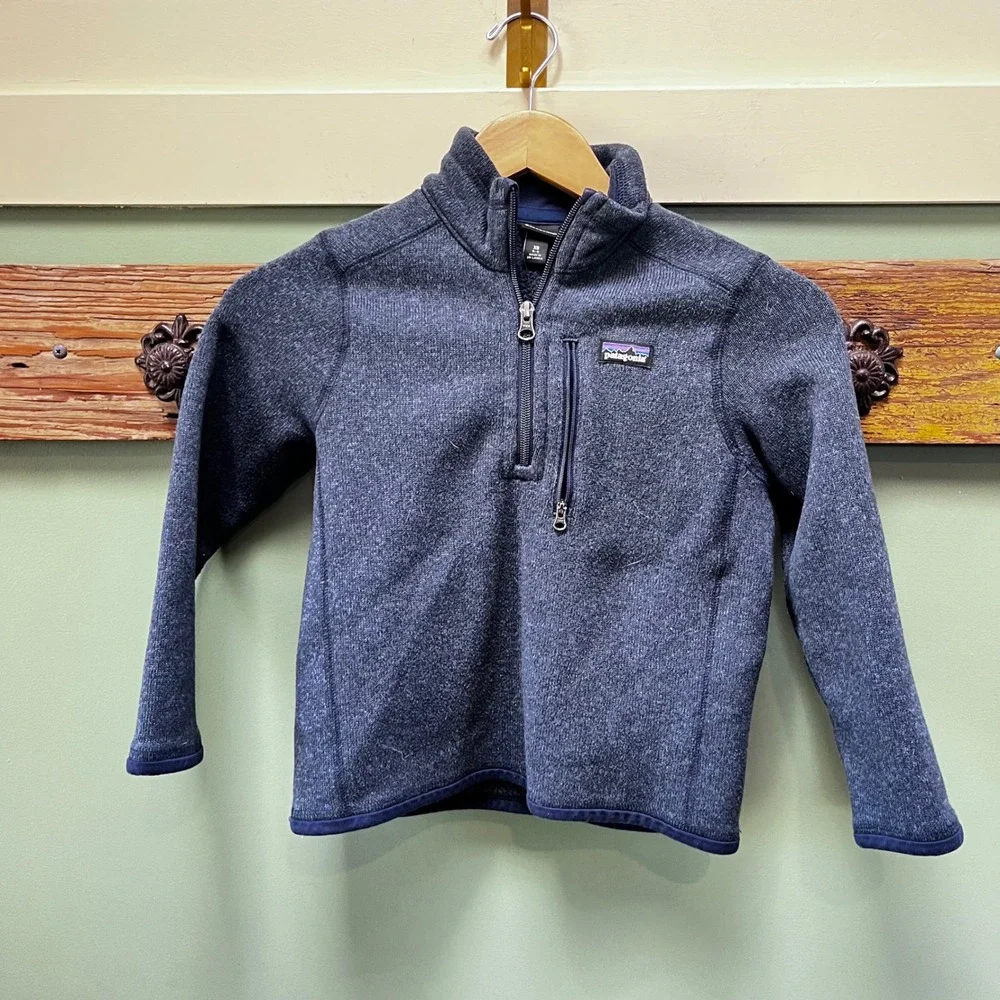 Patagonia Kids Better Sweater 1/4 Zip Fleece Pullover Navy Blue XS 5-6 65705 - Picture 1 of 8